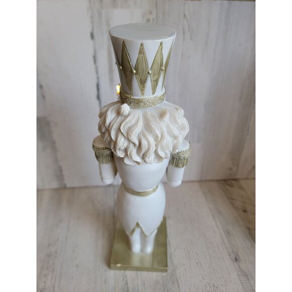 Transpac nutcracker light up tree white gold Xmas home decor figure - Picture 8 of 11